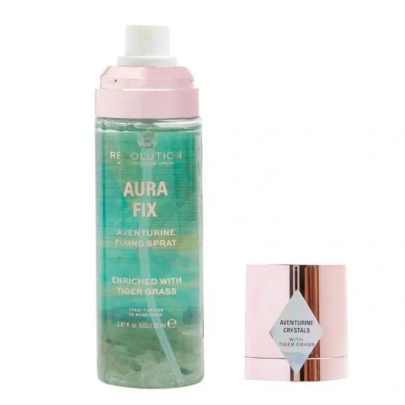 Revolution | Aura Fix Aventurine Fixing Spray | Tiger Grass & Cucumber Scent - Picture 1 of 6